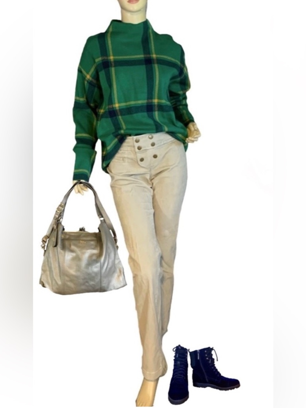 Y2K LONDON JEAN BEIGE "CHINO STRETCH THE KATE FIT" CORDUROY BOOT CUT PANTS (4)